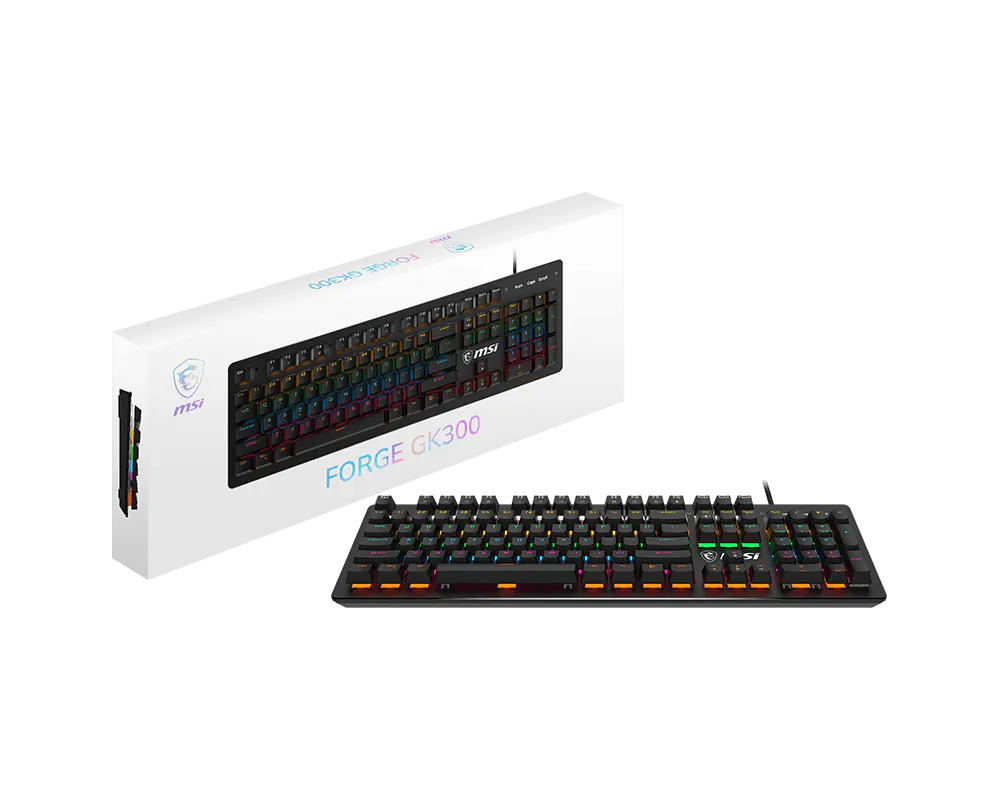 MSI Forge GK300 Gaming keyboad (Mechanical Blue Switches, Anti-Ghosting, RGB LED, Wired)