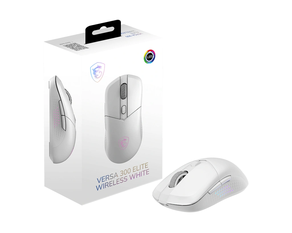 MSI VERSA 300 Elite WHITE (26000 DPI |1000 Hz /1 ms Polling Rate | Kailh Micro Switch| RGB Light | 60M Clicks, Bluetooth, Wireless, Up to 200 hours) MSI VERSA 300 Elite WHITE (26000 DPI |1000 Hz /1 ms Polling Rate | Kailh Micro Switch| RGB Light | 60M Clicks, Bluetooth, Wireless, Up to 200 hours)