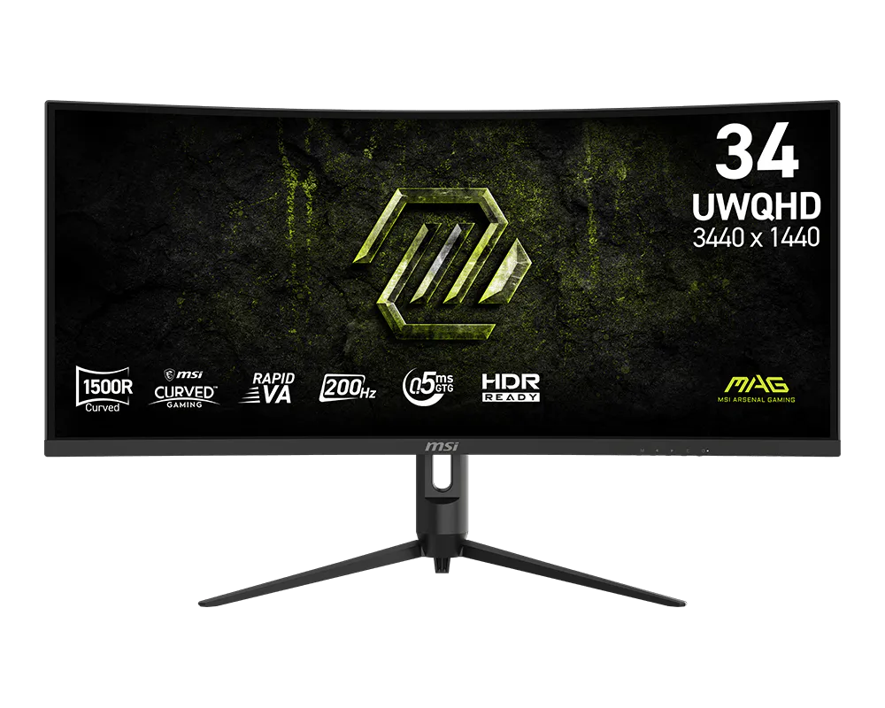 MSI MAG 342CQRF E20 34-Inch UWQHD Gaming Monitor | 3440x1440 | 200Hz | 0.5ms | 1500R Curved Rapid VA MSI MAG 342CQRF E20 34-Inch UWQHD Gaming Monitor | 3440x1440 | 200Hz | 0.5ms | 1500R Curved Rapid VA