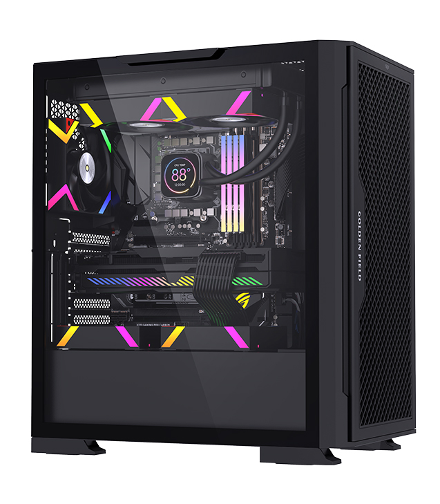 Golden Field KT02B (ATX MB Support | 4 RGB | Support 340mm GPU Length | with Goldkist 650W 80+ Bronze PSU)