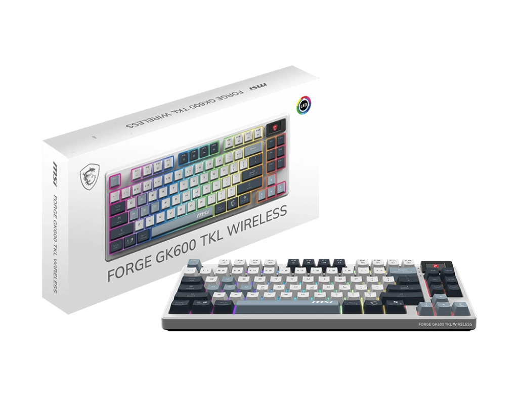 MSI Forge GK600 TKL SKY (Mechanical Linear, Anti-Ghosting Keys,RGB, 50M+ Key Stroke Life, 1 MSI Forge GK600 TKL SKY (Mechanical Linear, Anti-Ghosting Keys,RGB, 50M+ Key Stroke Life, 1