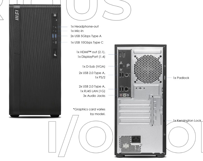 MSI Desktop PRO DP180 A14 (14th Gen Intel Core i5-14400 | 16GB DDR5 RAM | 512GB SSD | Wi-Fi + BT | MSI 22