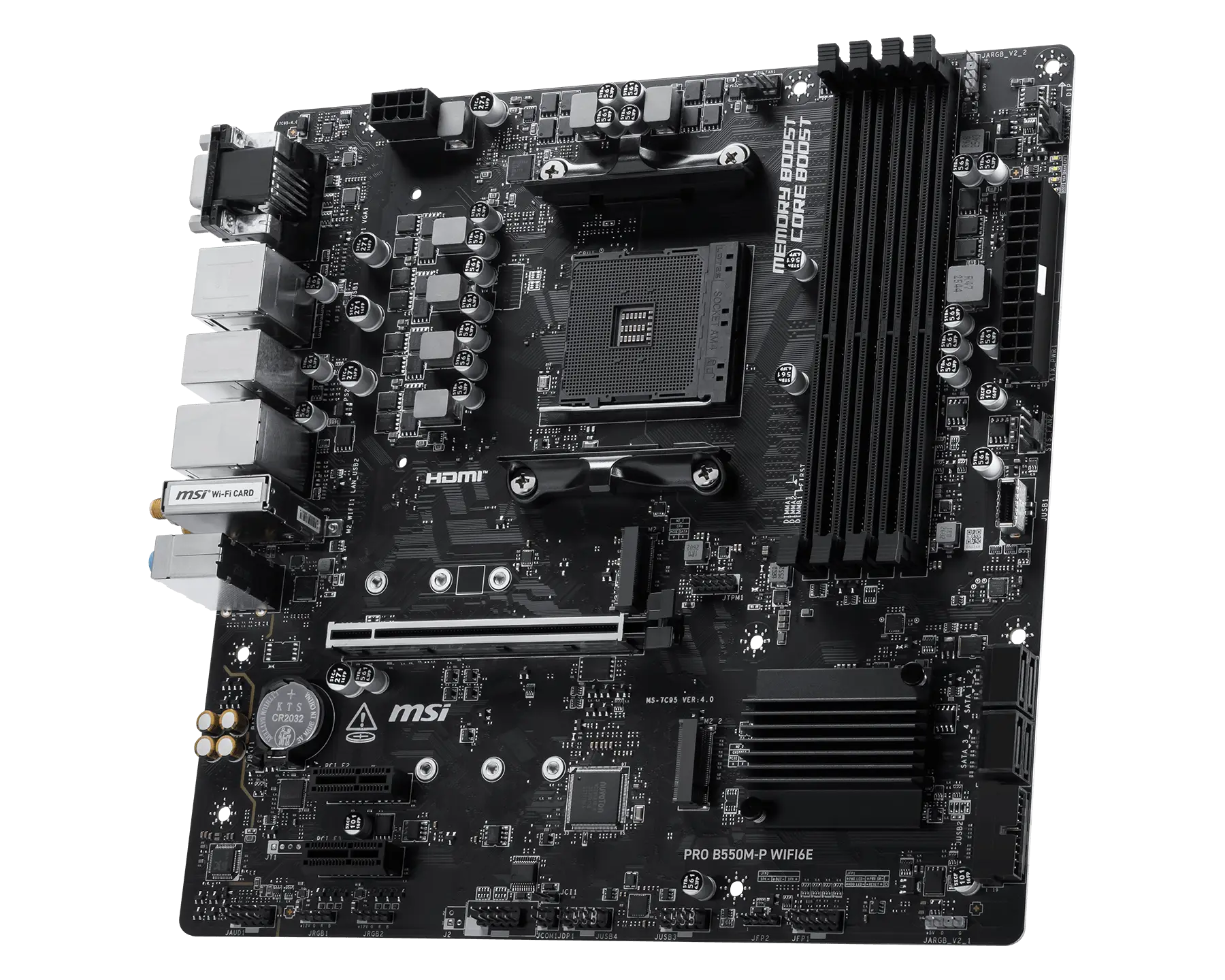 MSI PRO B550M-P WIFI6E DDR4 (mATX | Support AMD Ryzen AM4 Series Processor | DDR4 | Gen 4 M.2 | Wi-Fi 6E & BT)