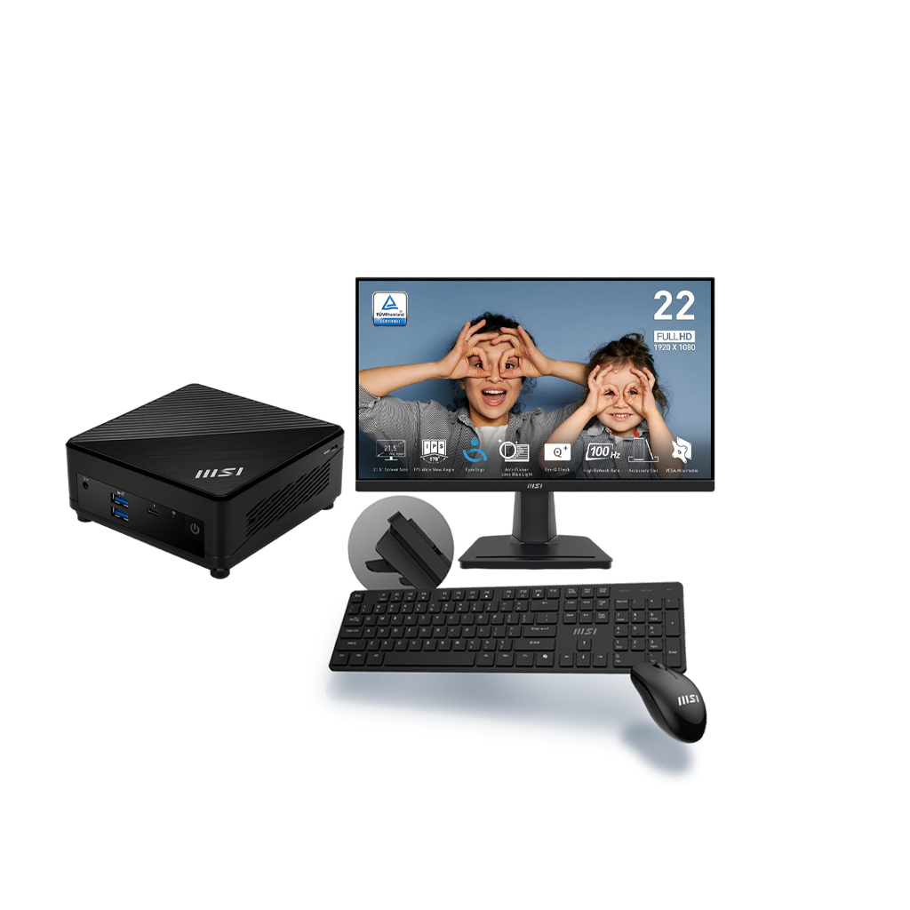 MSI Cubi 5 12M(12th Gen Intel Core i5-1235U, 8GB DDR4 RAM, 256GB SSD, Wi-Fi + BT, 1x Thunderbolt 4, MSI 22