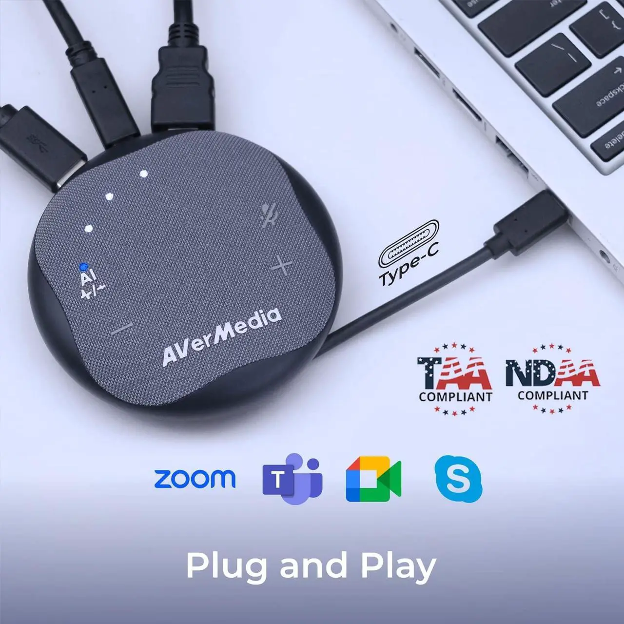 AverMedia Speakerphone AS315 (Ai Noise Reduction Mic, 3W Speaker)