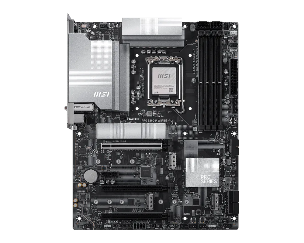 MSI PRO Z890-S WIFI 6E (ATX | Intel Ultra Series-2 Processor | DDR5 | Gen5 SSD | USB-C | Wi-Fi