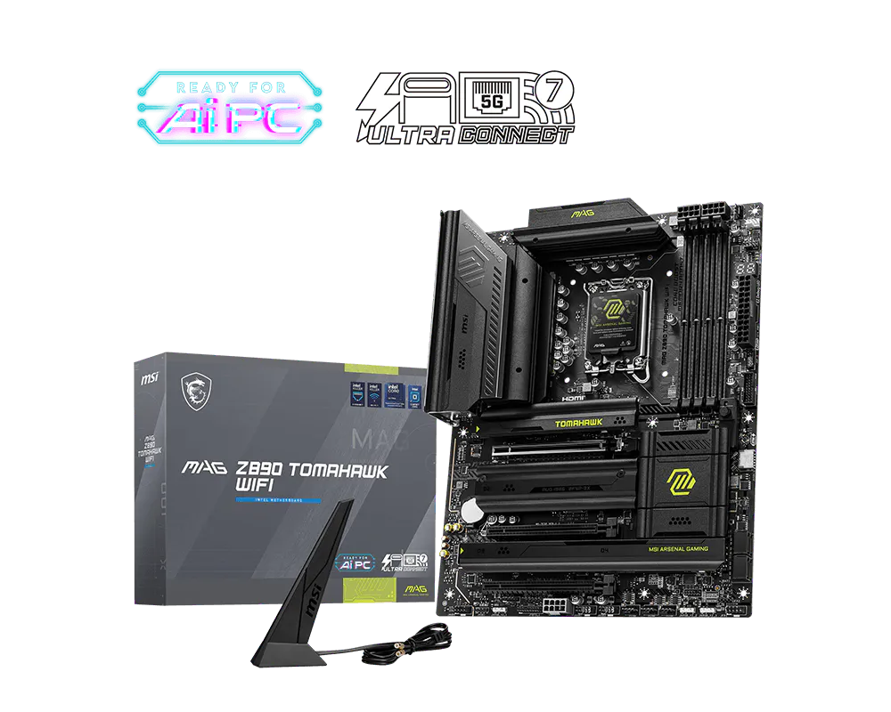 MSI MAG Z890 TOMAHAWK WIFi II (ATX | Intel Ultra Series-2 Processor | DDR5 | Gen5 SSD | 1x Thunderbolt 4 | Wi-Fi 7)