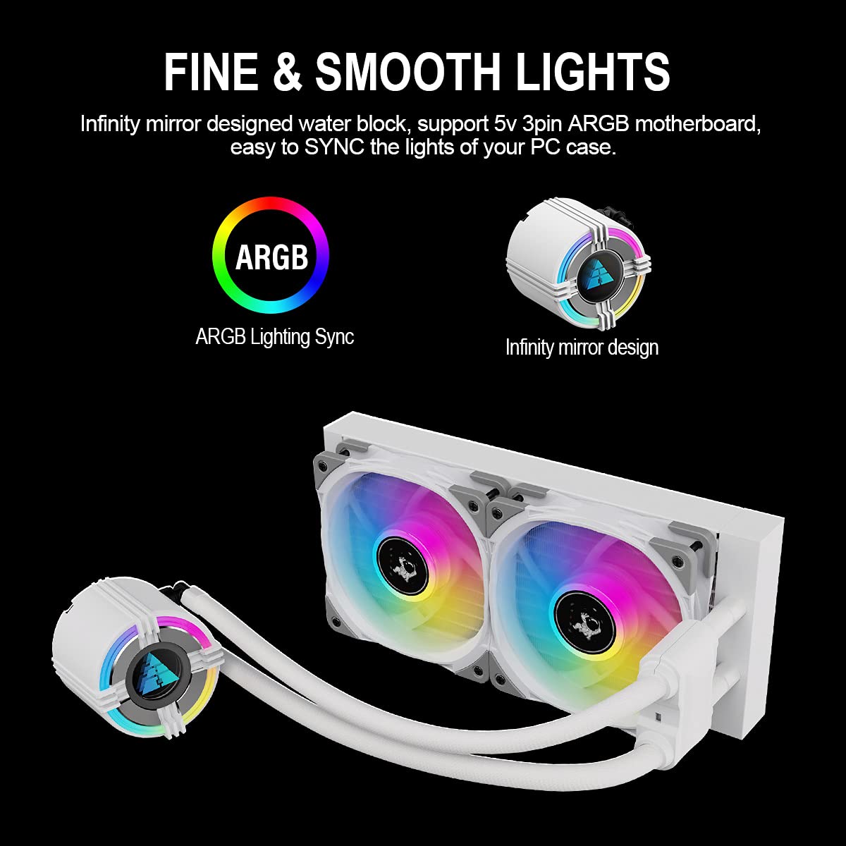 Golden Field Dragon Scale 240 (Double 12CM RGB FAN | Aluminum Radiator | Support Intel & AMD System)